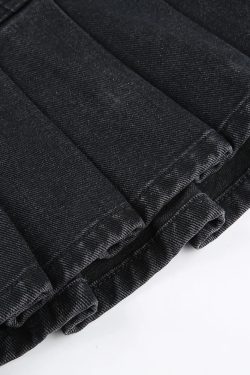 Black Y2K Skirt - Retro 90s Grunge, Summer Party, Club Outfits, Gothic Y2K Fashion