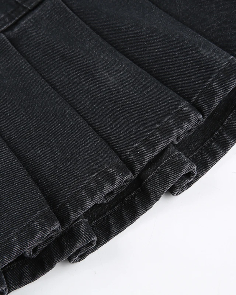 Black Y2K Skirt - Retro 90s Grunge, Summer Party, Club Outfits, Gothic Y2K Fashion
