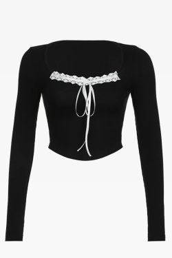 Black Y2K Top - Retro 90s Grunge, Summer Outfits, Party & Club Fashion, Baby Tees, Y2K Style