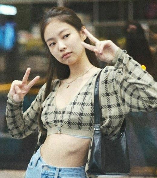 Blackpink Jennie-Inspired Y2K Longsleeve Set - 90s Grunge, Retro, Summer, Party, and Club Out