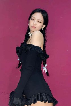Blackpink Jennie Inspired Y2K Black Ruffled Mini Jumpsuit - 90s Grunge Summer Outfit