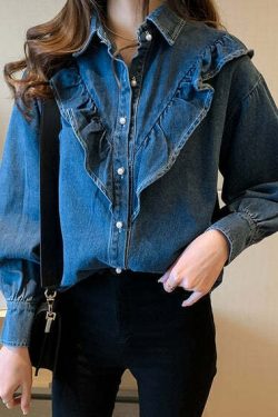 Blackpink Jisoo Inspired Y2K Denim Blouse - 90s Grunge, Retro Summer, Y2K Party Outfit