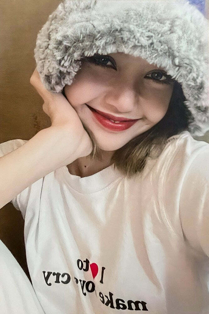 Blackpink Lisa Inspired Plush Hat - Y2K Fashion, 90s Grunge, Retro Style, Y2K Party Outfit