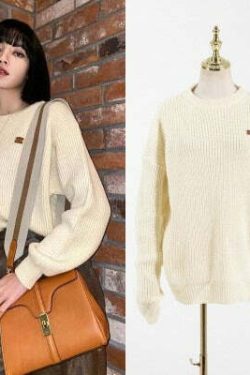 Blackpink Lisa Inspired Y2K Grunge Loose Knitted Sweater - 90s Fashion, Retro Style, Y2K Outfits