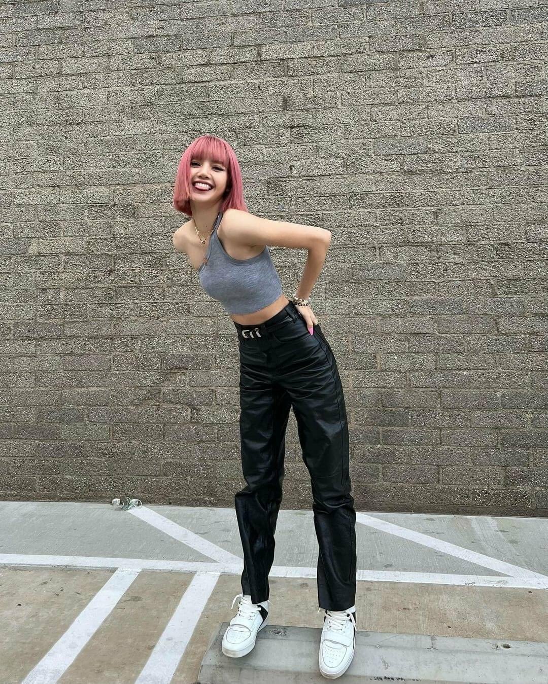 Blackpink Lisa Inspired Y2K Leather Pants - 90s Grunge, Retro, Gothic, Y2K Club & Party Outfits