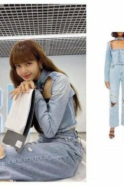 Blackpink Lisa Inspired Y2K Top & Jeans - 90s Grunge, Retro, Summer, Party, Club Outfits