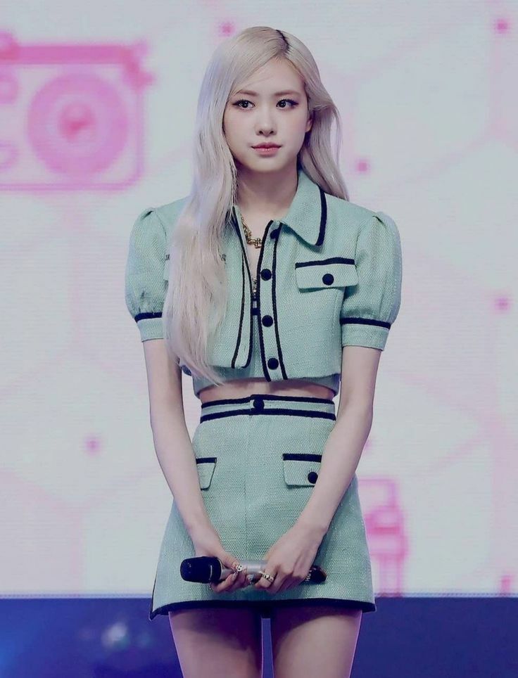 Blackpink Rose Inspired Green Tweed Suit - Y2K Summer, 90s Fashion, Grunge, Retro Style