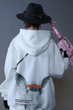 Blinded Angel Hoodie - Y2K Summer Grunge, 90s Retro, Pastel Goth, Y2K Club & Party Outfits