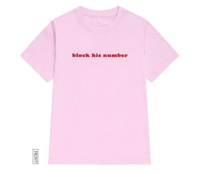 Block His Number' T-Shirt - Y2K Summer Grunge, 90s Retro, Pastel Goth, Y2K Club & Party