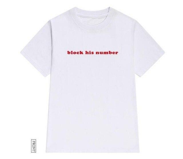 Block His Number' T-Shirt - Y2K Summer Grunge, 90s Retro, Pastel Goth, Y2K Club & Party