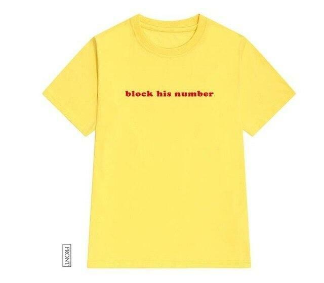 Block His Number' T-Shirt - Y2K Summer Grunge, 90s Retro, Pastel Goth, Y2K Club & Party