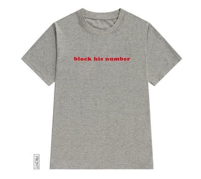 Block His Number' T-Shirt - Y2K Summer Grunge, 90s Retro, Pastel Goth, Y2K Club & Party
