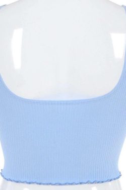 Blue Cherry Crop Top - Y2K Summer Outfit, 90s Fashion, Grunge, Retro Style, Y2K Club & Party Wear