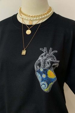 Blue Heart Shirt - Y2K Summer, 90s Grunge, Retro Style, Y2K Party, Y2K Popstar Outfit