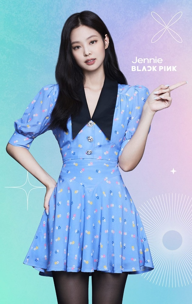 Blue Puff Sleeve Floral Dress | Jennie � BlackPink | Y2K Summer & 90s Grunge Fashion