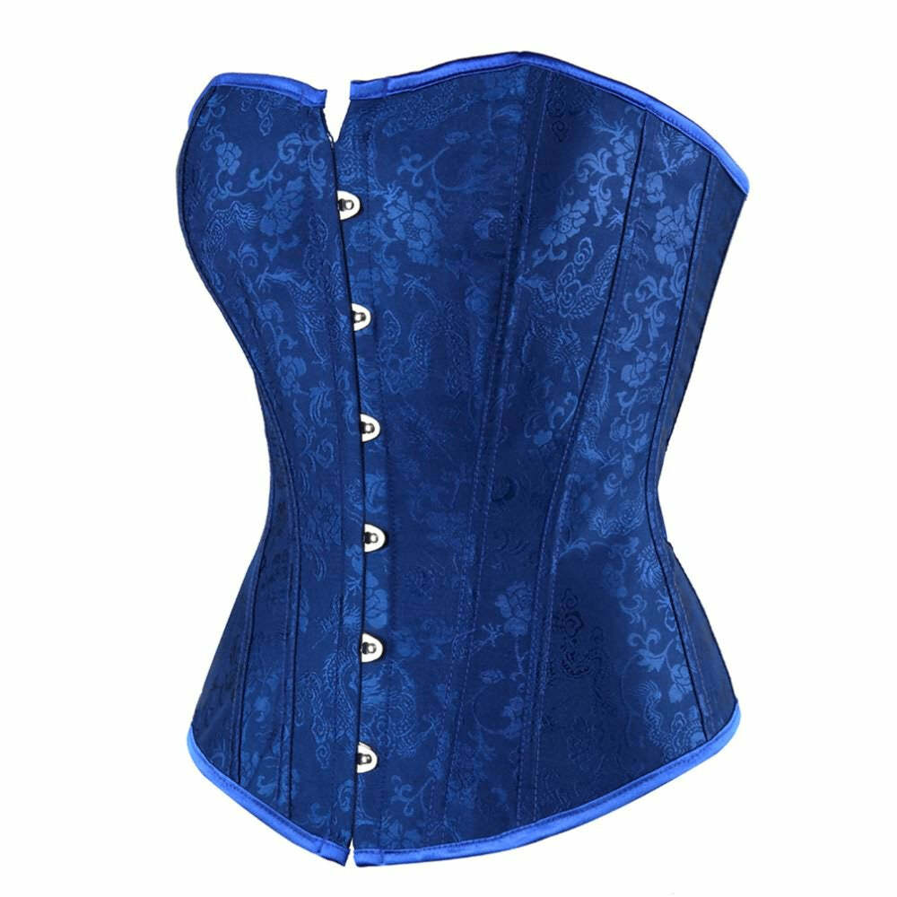Blue Victorian Gothic Overbust Corset - Y2K Grunge, 90s Retro, Summer Party Outfit