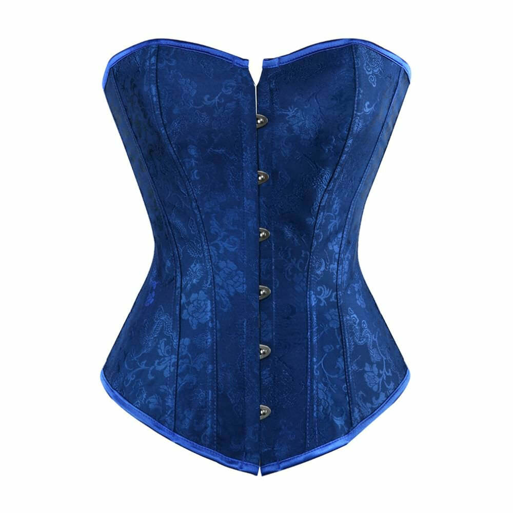 Blue Victorian Gothic Overbust Corset - Y2K Grunge, 90s Retro, Summer Party Outfit