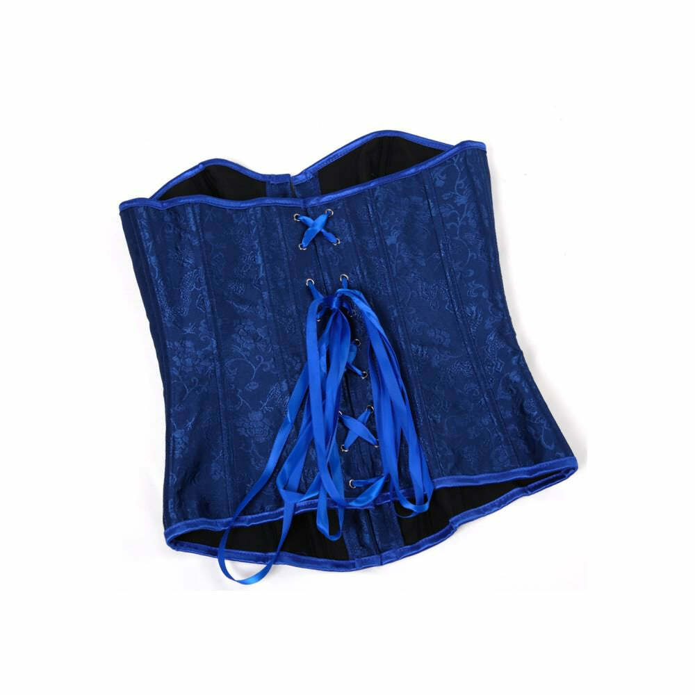 Blue Victorian Gothic Overbust Corset - Y2K Grunge, 90s Retro, Summer Party Outfit