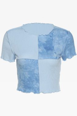 Blue Y2K Crop Top - Perfect for 90s Grunge, Retro Summer Outfits, and Y2K Party Looks