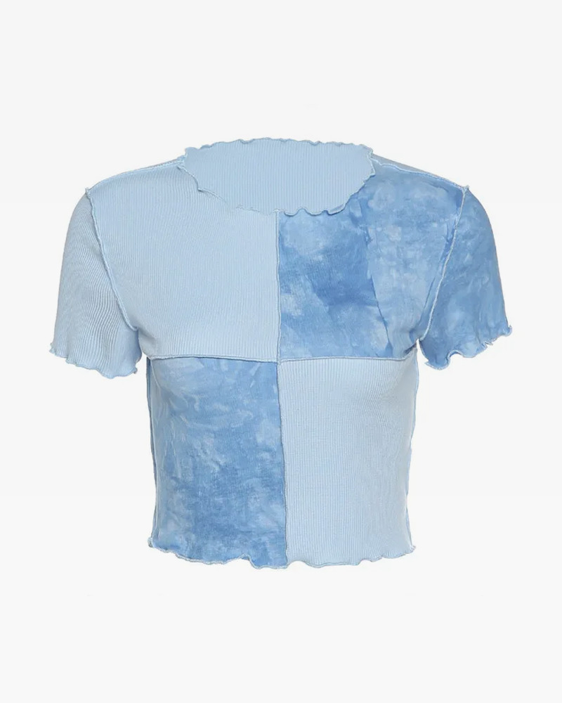 Blue Y2K Crop Top - Perfect for 90s Grunge, Retro Summer Outfits, and Y2K Party Looks