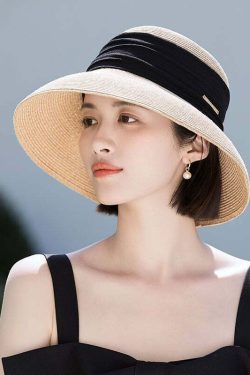Bohemian Beige Large Brim Straw Woven Floppy Sun Hat - Y2K Summer & 90s Retro Fashion