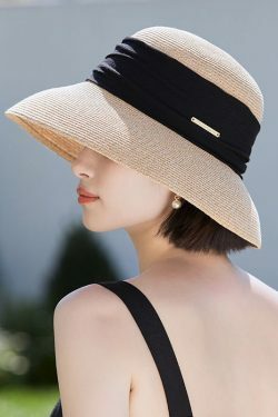 Bohemian Beige Large Brim Straw Woven Floppy Sun Hat - Y2K Summer & 90s Retro Fashion