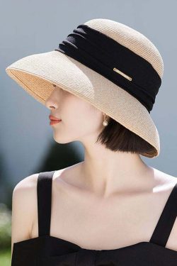 Bohemian Beige Large Brim Straw Woven Floppy Sun Hat - Y2K Summer & 90s Retro Fashion