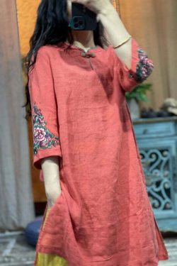Bohemian Green Stand Collar Embroidered Patchwork Linen Shirt - Y2K Summer Grunge Retro 90s Fashion