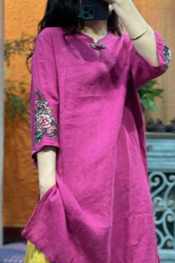 Bohemian Green Stand Collar Embroidered Patchwork Linen Shirt - Y2K Summer Grunge Retro 90s Fashion