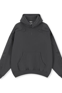 BONELESS Embossed Skeleton Hoodie - Y2K Grunge, 90s Retro, Gothic Y2K, Summer & Party Outfits