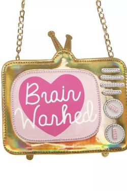 Brain Washed Y2K Grunge Shoulder Bag - Retro 90s Fashion, Pastel Goth, Y2K Club & Party Outfits
