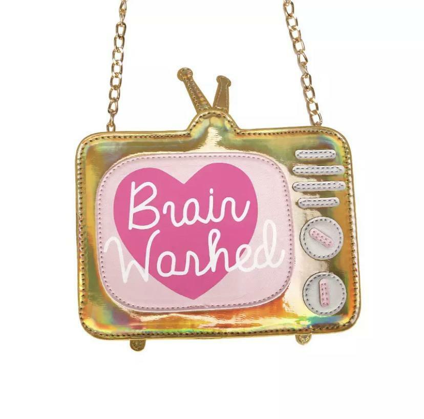 Brain Washed Y2K Grunge Shoulder Bag - Retro 90s Fashion, Pastel Goth, Y2K Club & Party Outfits