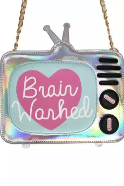 Brain Washed Y2K Grunge Shoulder Bag - Retro 90s Fashion, Pastel Goth, Y2K Club & Party Outfits