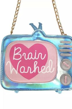 Brain Washed Y2K Grunge Shoulder Bag - Retro 90s Fashion, Pastel Goth, Y2K Club & Party Outfits
