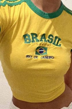 Brasil Crop Top - Y2K Summer Grunge, 90s Retro, Pastel Goth, Y2K Party & Club Outfits