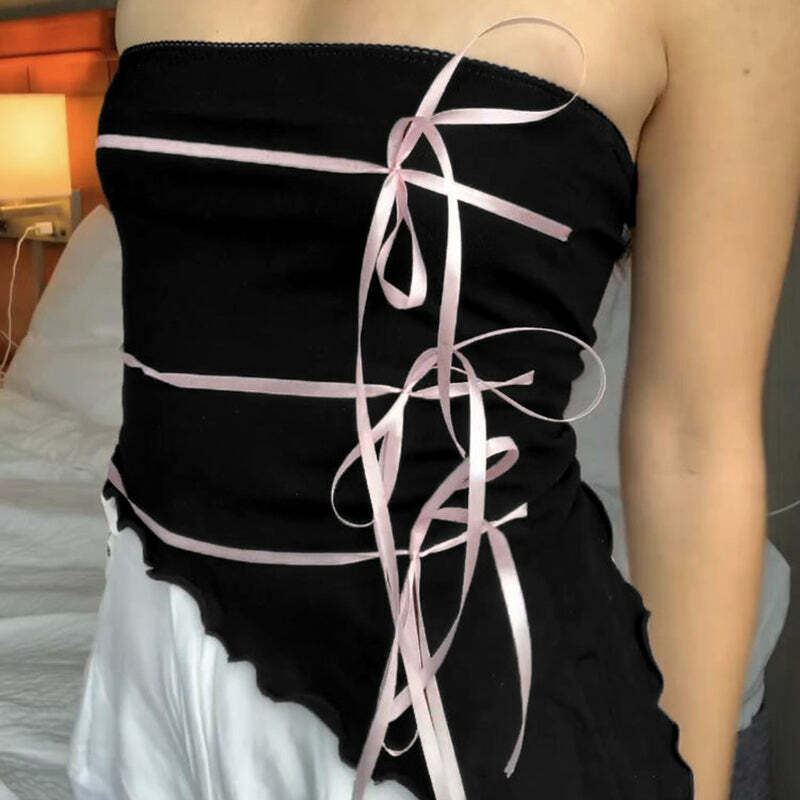 Breindy Strapless Top - Y2K Summer Grunge, 90s Retro, Pastel Goth, Y2K Party & Club Outfits