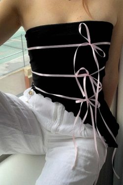 Breindy Strapless Top - Y2K Summer Grunge, 90s Retro, Pastel Goth, Y2K Party & Club Outfits