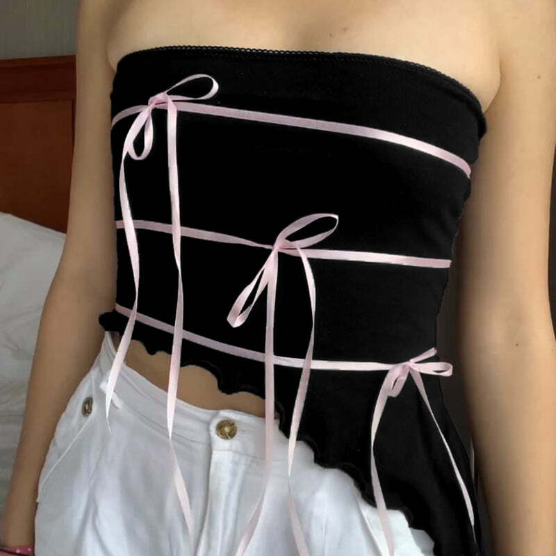 Breindy Strapless Top - Y2K Summer Grunge, 90s Retro, Pastel Goth, Y2K Party & Club Outfits