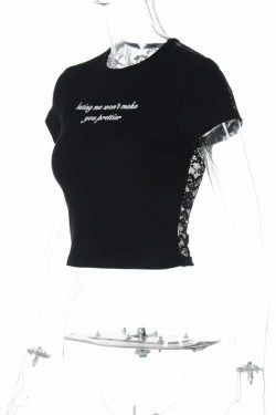 Brexley Letter Print T-Shirt - Y2K Summer, 90s Grunge, Retro Style, Baby Tees, Y2K Club