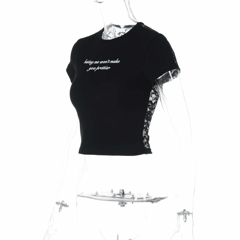 Brexley Letter Print T-Shirt - Y2K Summer, 90s Grunge, Retro Style, Baby Tees, Y2K Club