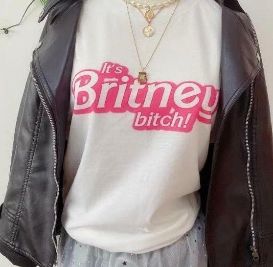 Britney T-Shirt - Y2K Summer Grunge 90s Fashion, Retro Popstar Outfit, Baby Tees, Y2K Club Style