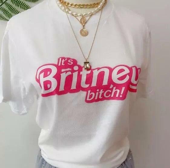 Britney T-Shirt - Y2K Summer Grunge 90s Fashion, Retro Popstar Outfit, Baby Tees, Y2K Club Style