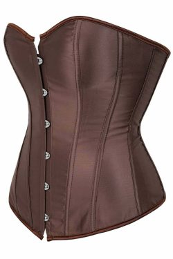 Brown Gothic Y2K Overbust Corset - Retro 90s Grunge, Summer Party, and Club Outfits