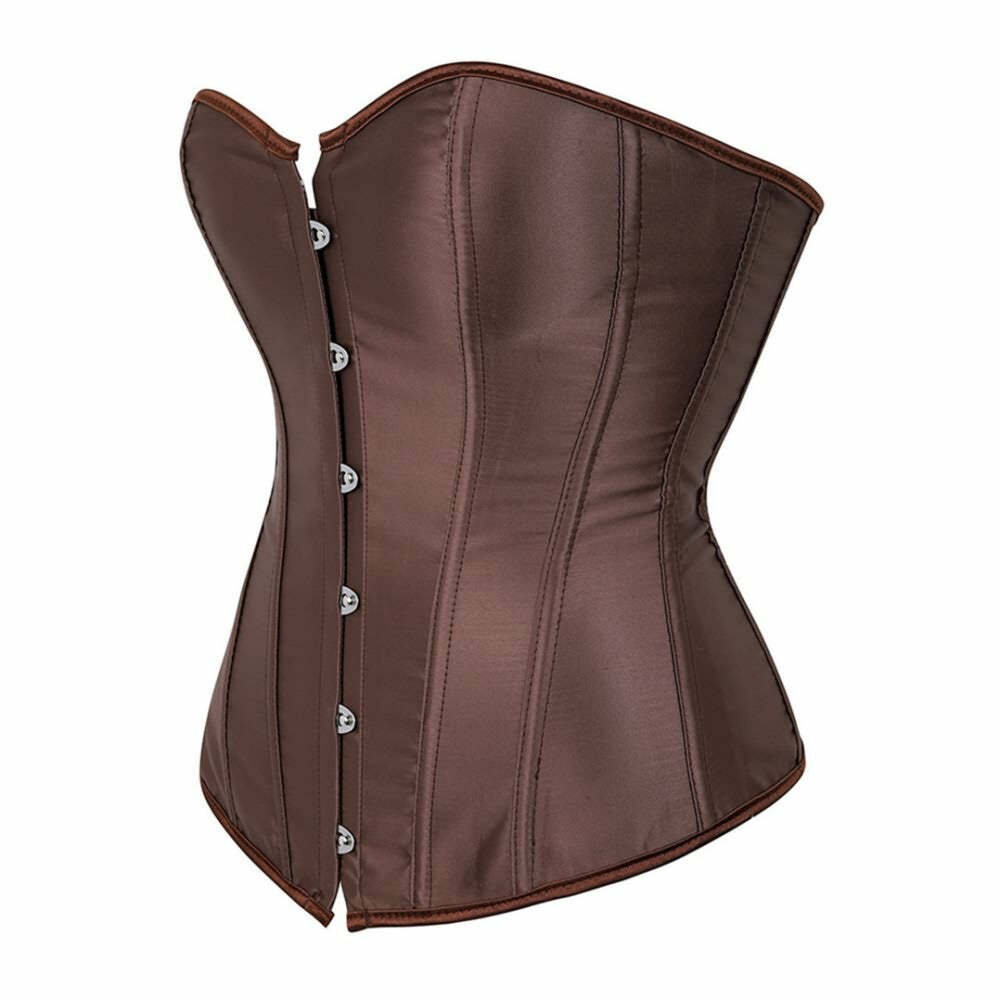 Brown Gothic Y2K Overbust Corset - Retro 90s Grunge, Summer Party, and Club Outfits