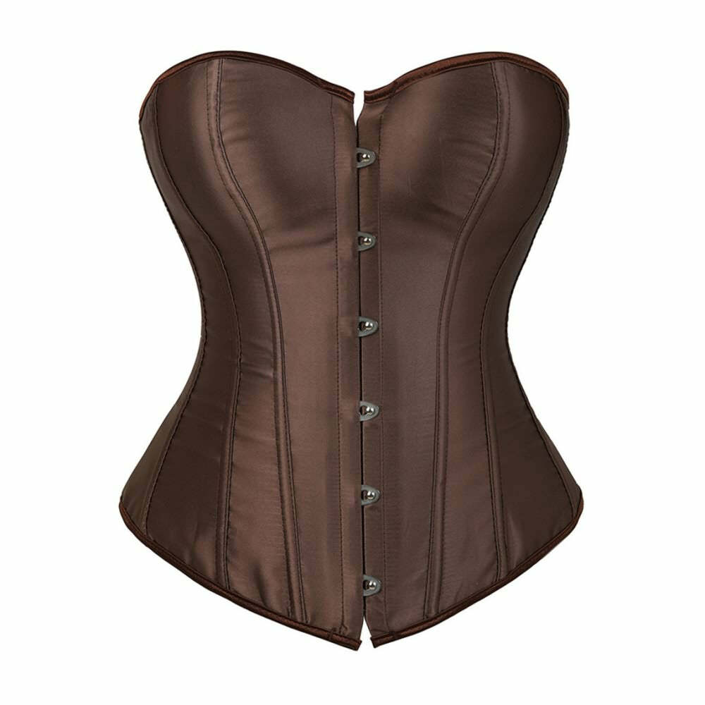 Brown Gothic Y2K Overbust Corset - Retro 90s Grunge, Summer Party, and Club Outfits