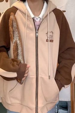 Brown Kawaii Bear Hoodie - Y2K Summer, 90s Grunge, Retro Style, Y2K Party & Club Outfits