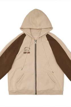Brown Kawaii Bear Hoodie - Y2K Summer, 90s Grunge, Retro Style, Y2K Party & Club Outfits