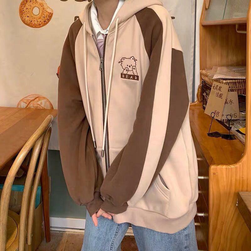 Brown Kawaii Bear Hoodie - Y2K Summer, 90s Grunge, Retro Style, Y2K Party & Club Outfits