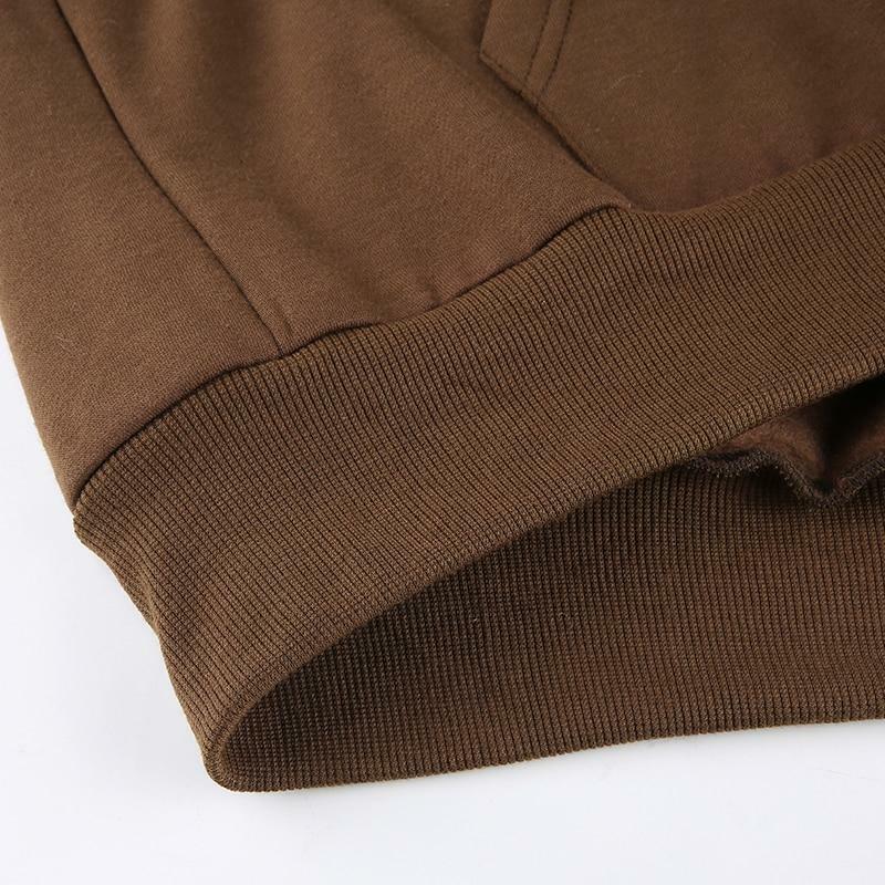 Brown Zip Hoodie - Y2K Summer Grunge, 90s Retro, Pastel Goth, Y2K Club & Party Outfits