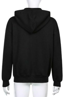 Brown Zip Hoodie - Y2K Summer Grunge, 90s Retro, Pastel Goth, Y2K Club & Party Outfits